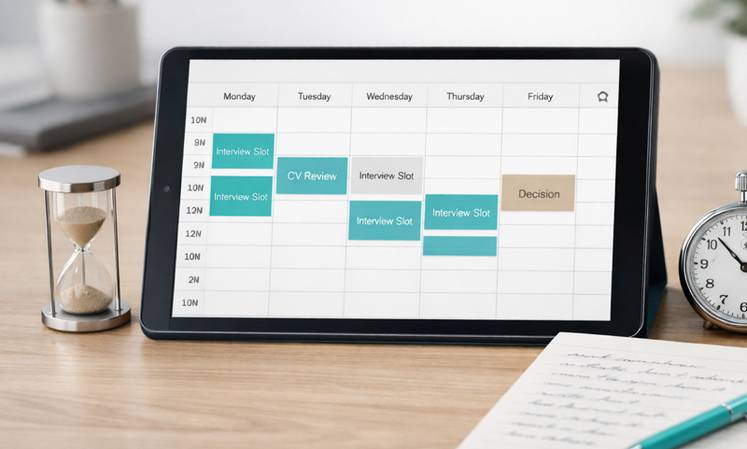 time to hire halbieren