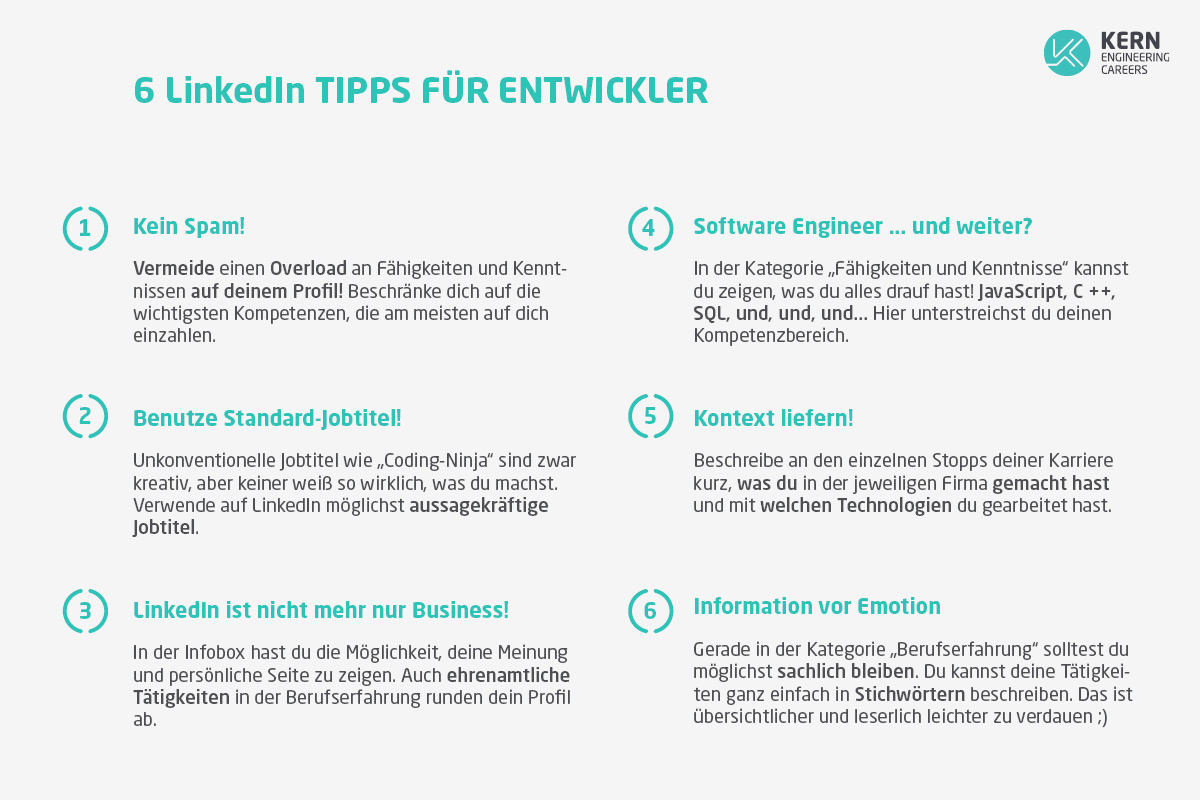 6 wichtige LinkedIn Tipps für Entwickler